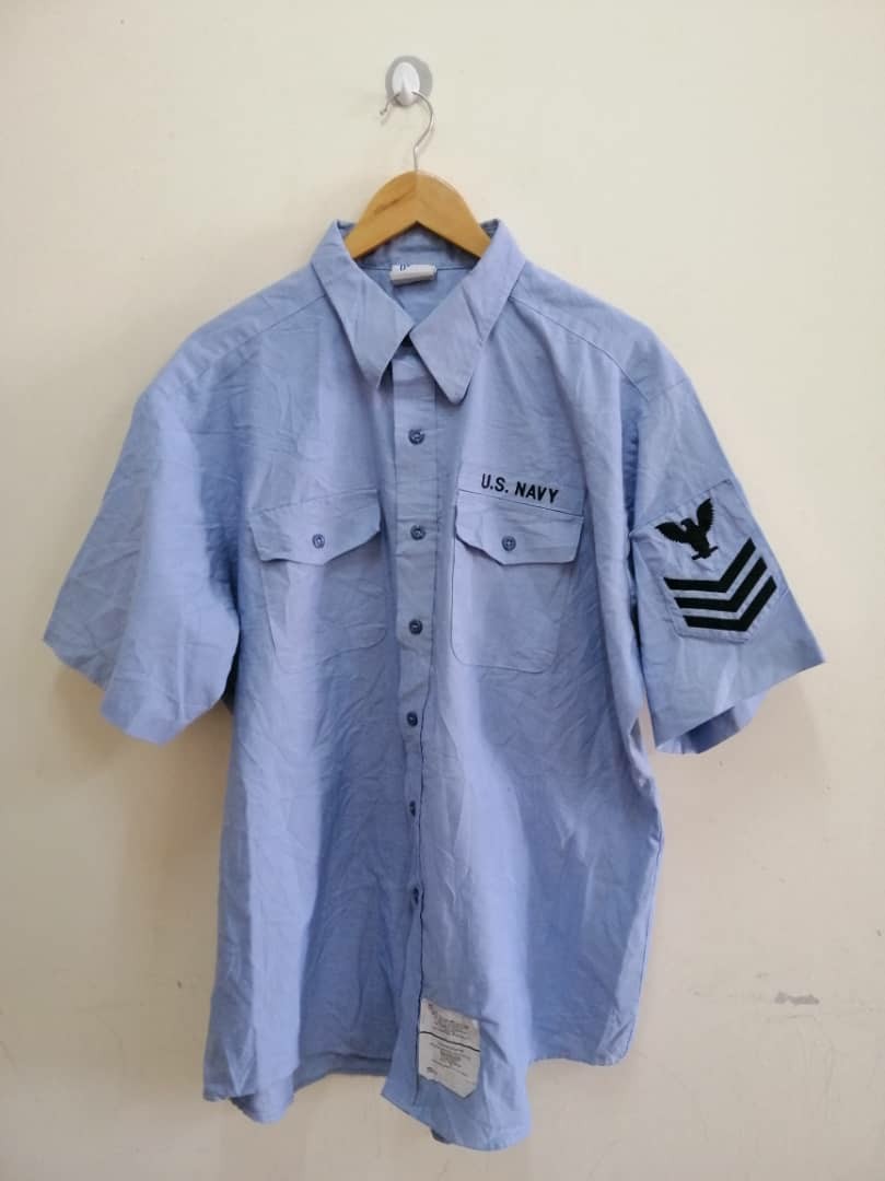 Vintage U.S. Navy utility work shirt/bowling/deus/big size, Men's