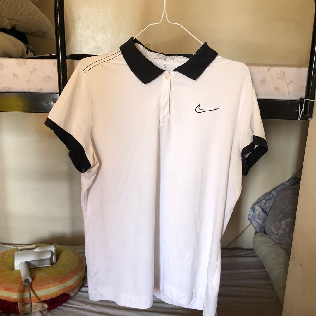 white nike polo