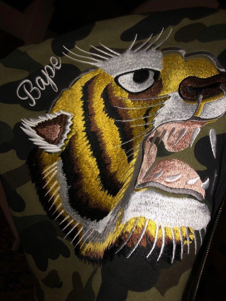 Bape tiger embroidered hoodie