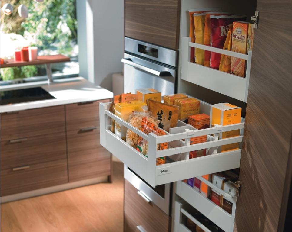 Blum Tandembox Inner Drawer I5 With Double Gallery Aluminium Grey 65kg Furniture Shelves Drawers On Carousell