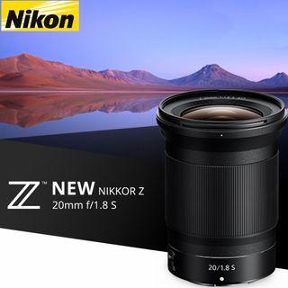 Bn Nikon NIKKOR Z 20mm f1.8 S Lens for Z5 , Z6 , Z6ii , Z7 , Z7ii , Z50