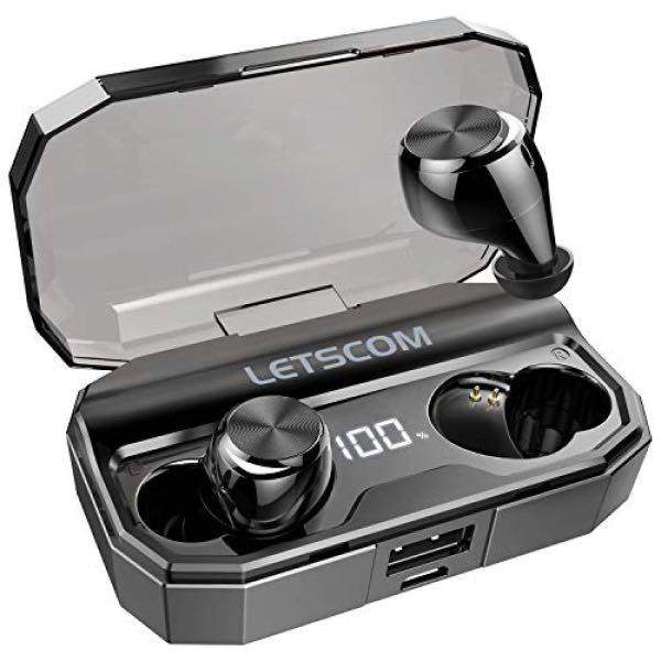 BNIB Letscom T22 Wireless Earbuds Bluetooth 5.0 Headphones IPX6 Sweat Proof 80 Hours Playtime with Wireless Charging Case HD Stereo Built in Mic