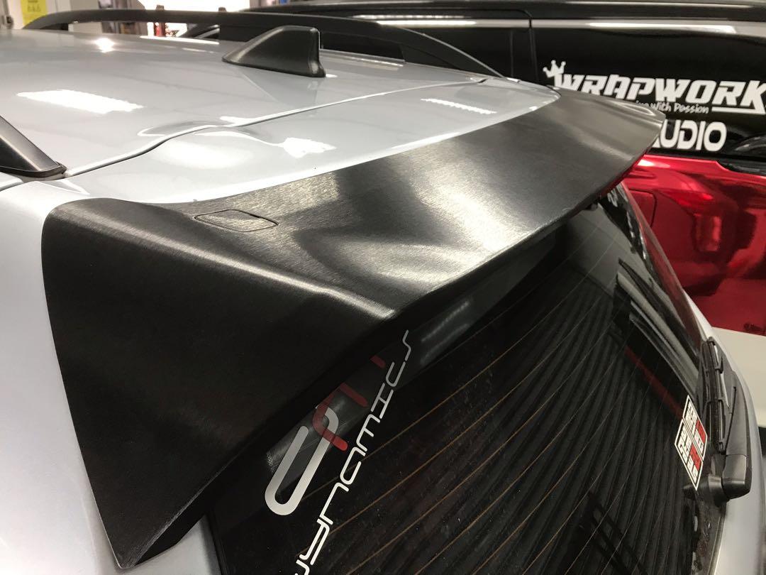 Brushed Black Spoiler Wrap, Car Accessories, Accessories on Carousell