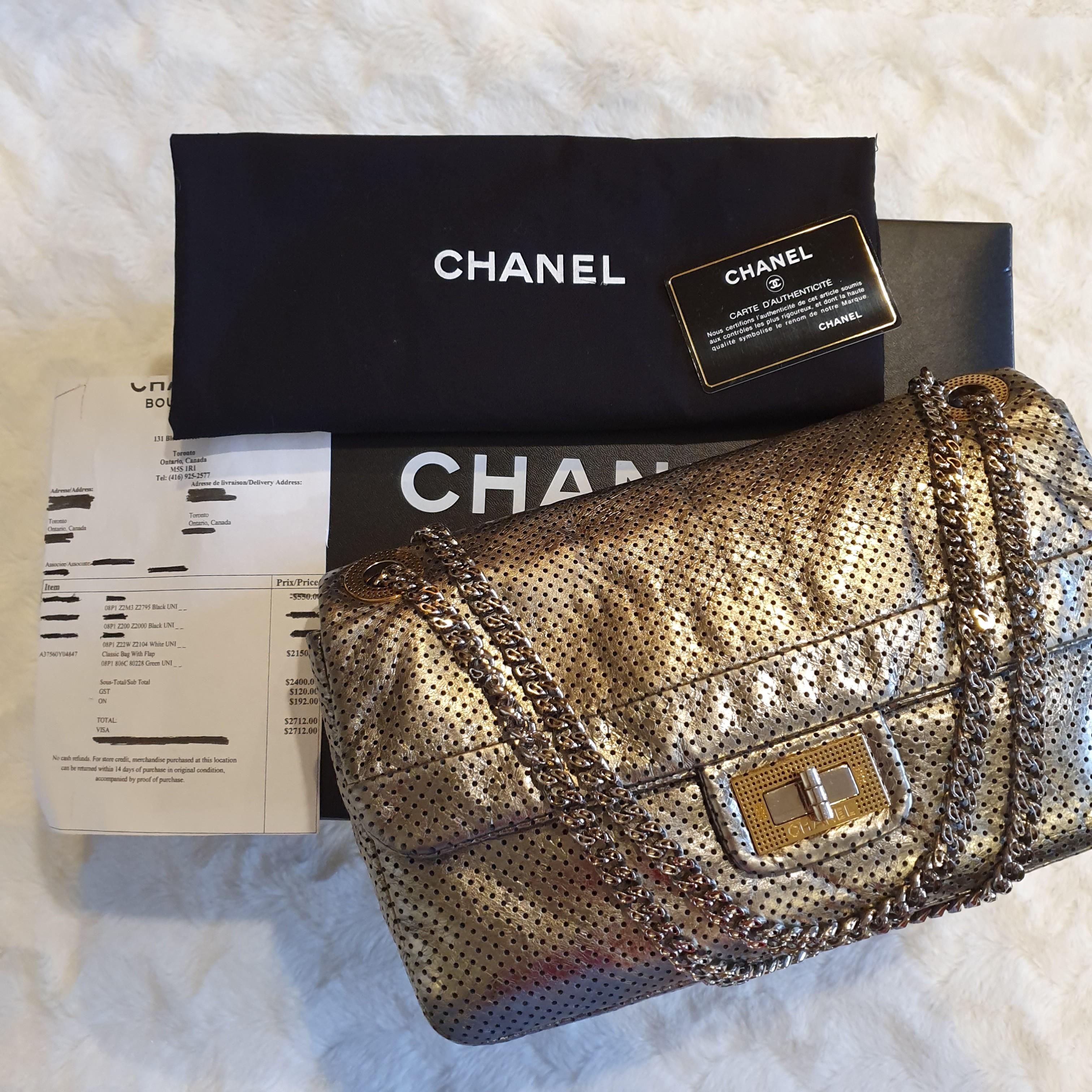 Chanel perforated drill flap bag top