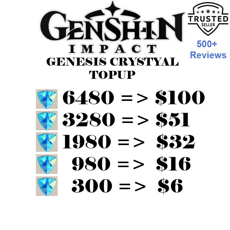 Cheapest Genshin Impact Topup Genesis Crystal Mihoyo Video Gaming Gaming Accessories Game Gift Cards Accounts On Carousell