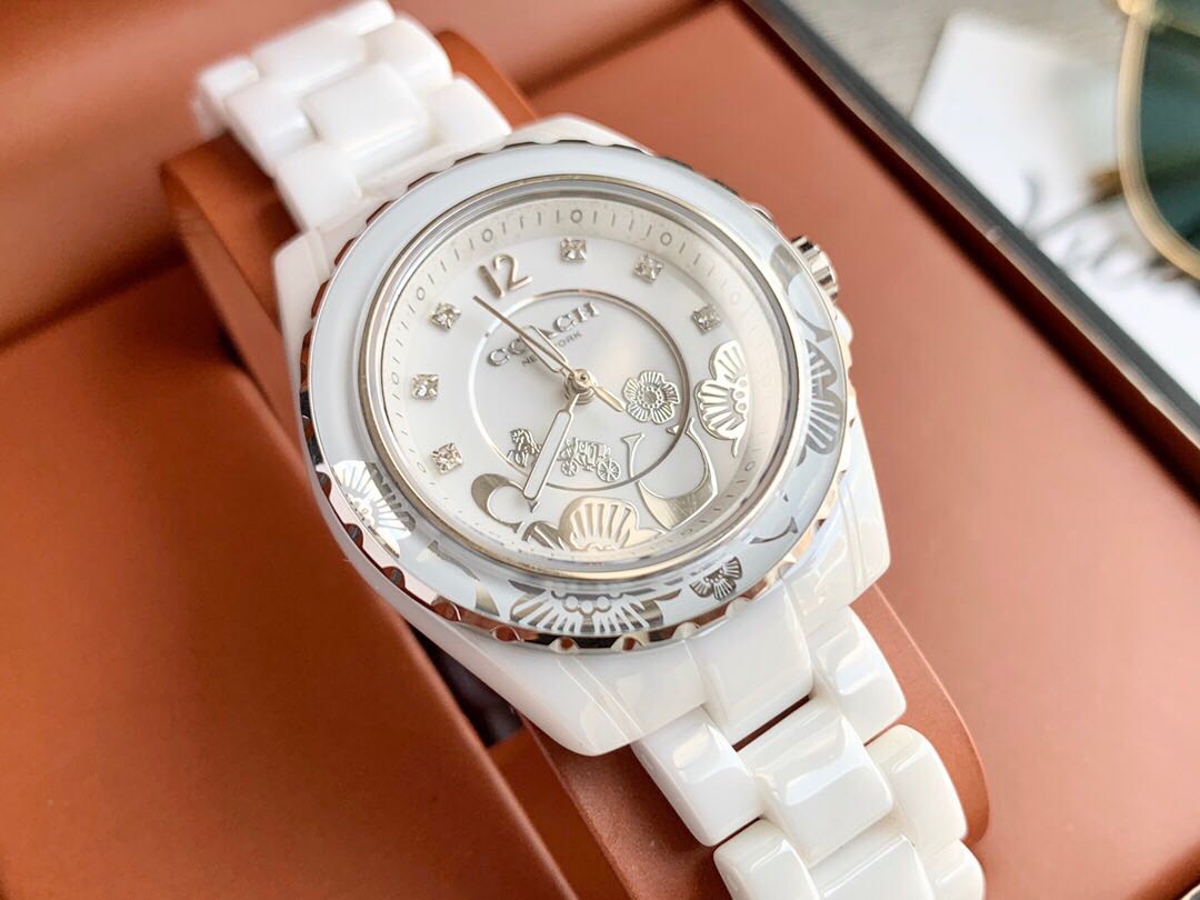 Ladies Ceramic Watch in White/ Silver – Anderson's