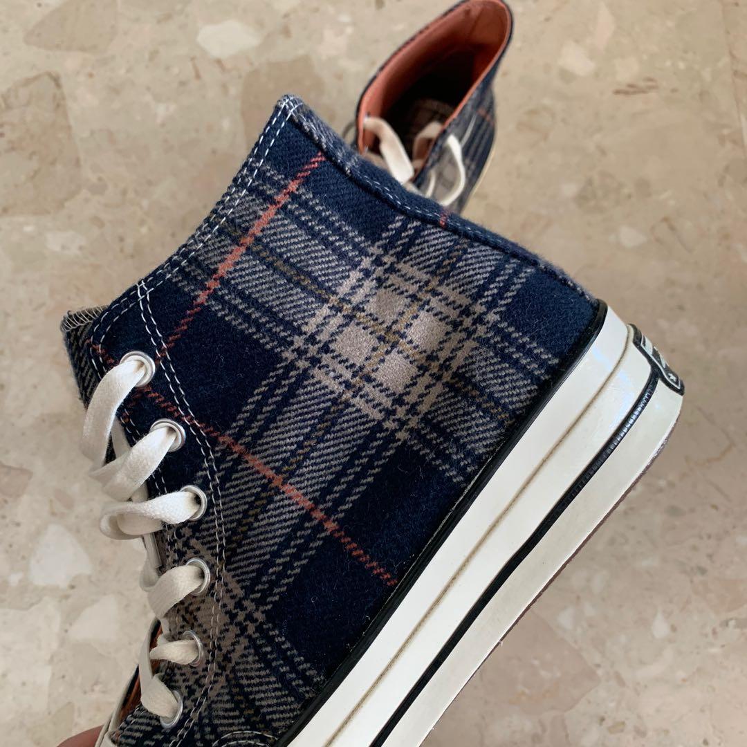 Converse chuck 70 shop hi navy plaid trainers