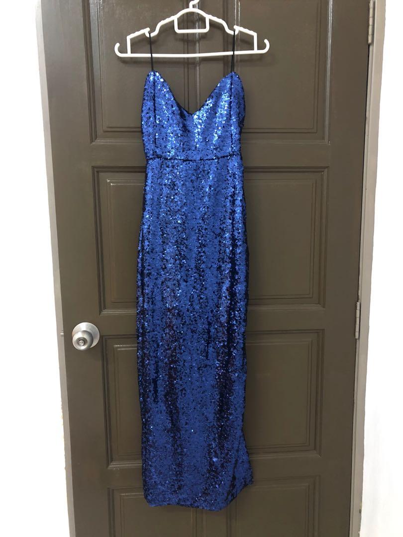 electric blue sequin dress
