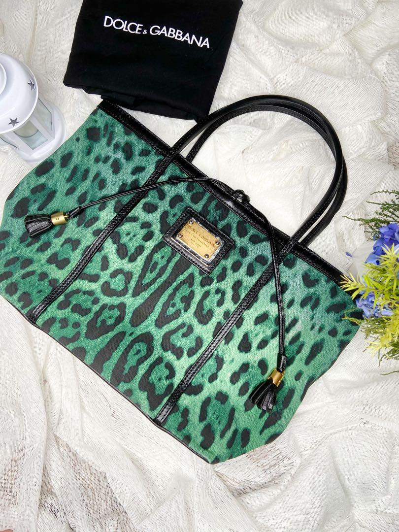 DOLCE & GABBANA Green Canvas and Leather Miss Escape Tote, Luxury, Bags &  Wallets on Carousell