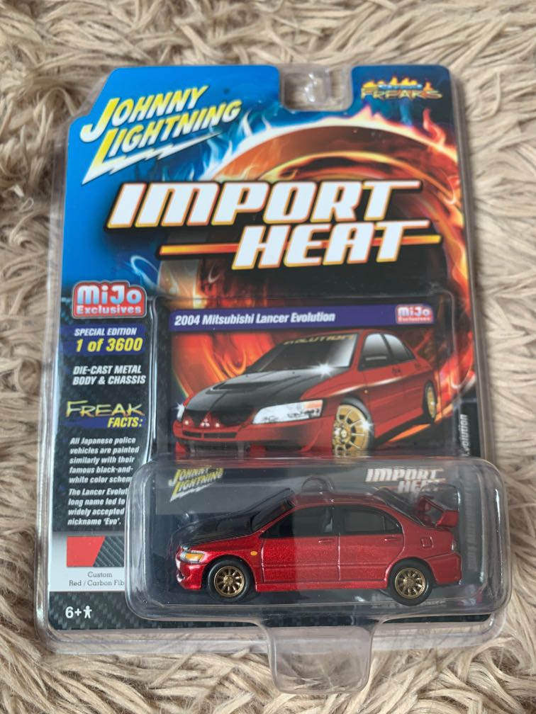 Evo 8 Johnny Lightning Custom Red Carbon Fiber, Hobbies & Toys, Toys