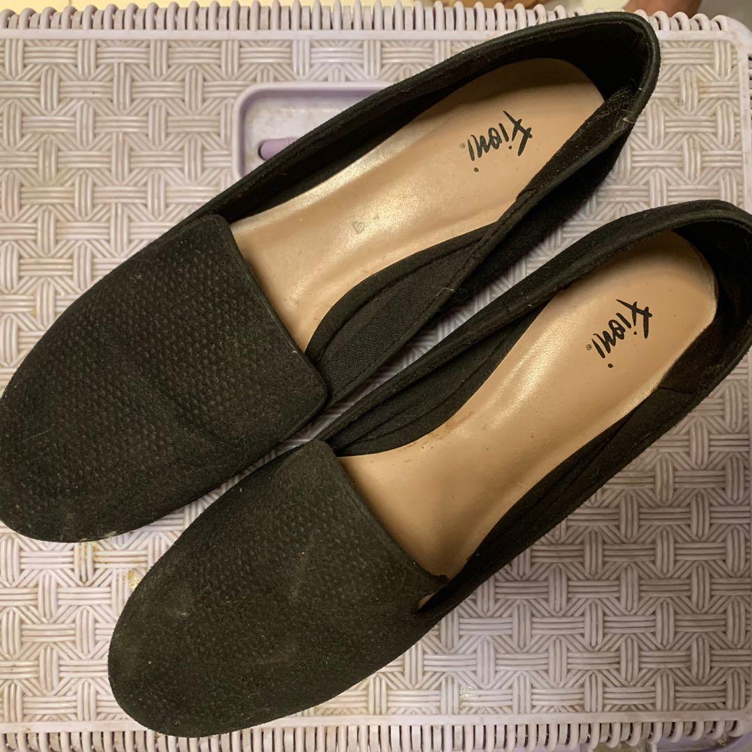 Fioni Payless Black Flat shoes, Fesyen 