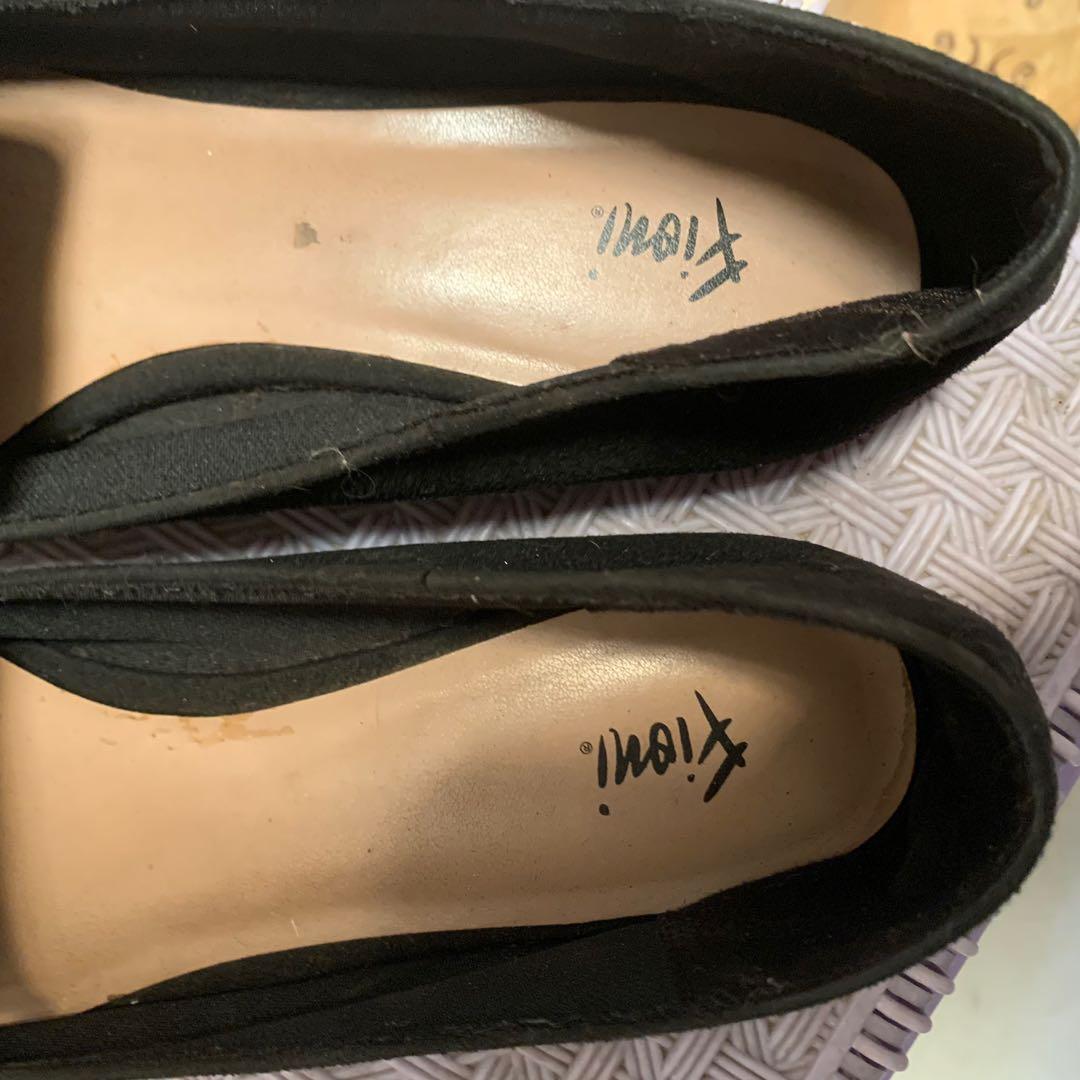 Fioni Payless Black Flat shoes, Fesyen 