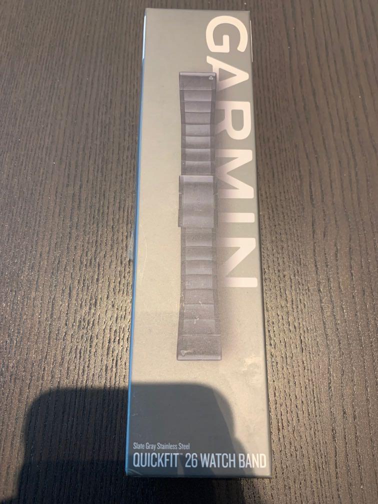 Garmin Quickfit 26 watch band Slate Gray Stainless Steel