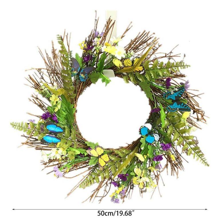 Greenery Aqua Butterfly Wreath 傢俬 家居 其他 Carousell