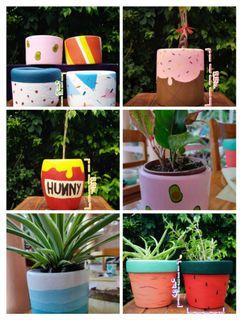 Hand-painted clay pots❤️