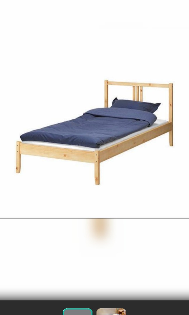 moving out ikea fjeslle wooden single bed with sprung matress furniture beds mattresses on carousell