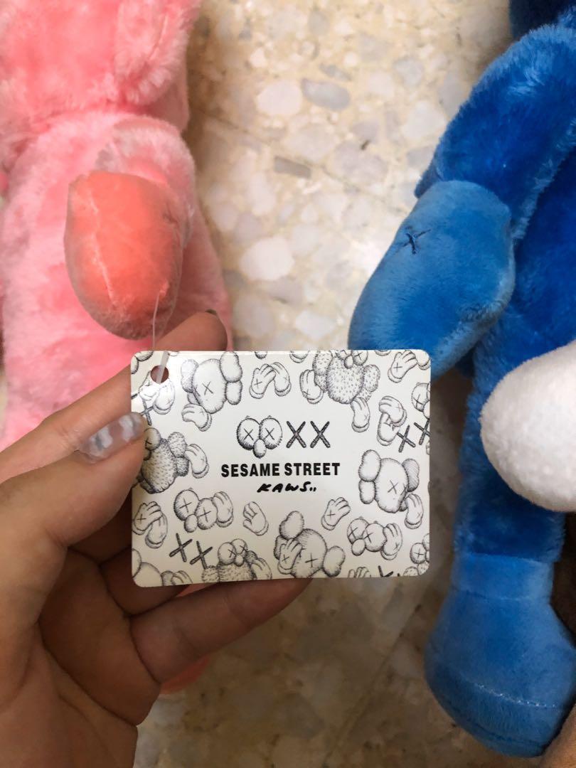 KAWS (Category: Plushies & Soft Toys) located in Singapore. Submitted by princessjamie (Listing ID 1042587696, Image 5). Description: 💗🧸Hello! MAJOR SOFT TOY SALE🧸💗 ▪️Soft toy: Kaws ▪️Description: Sesame Streets Kaws ▪️Condition: 10/10 ▪️Price: $18 ( I HAVE 2 PINK, 2 BLUE, 2 BROWN-WHITE ) I got a whole box of soft toys to clear! We have many popular and adorable characters! Do check out my listing for more! Please help us clear as all of thes