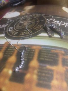 Landau 7 stone earrings and necklace set