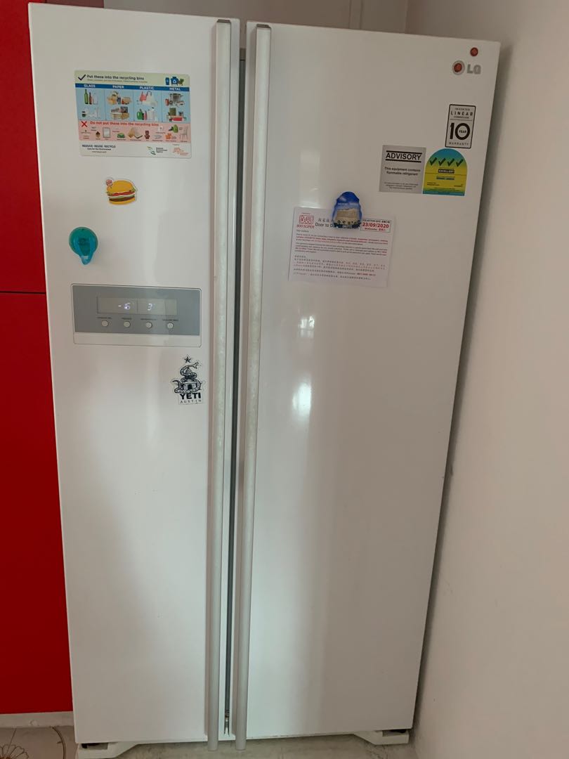 LG fridge side by side door GRB208BVQ capacity 528 litre, TV & Home