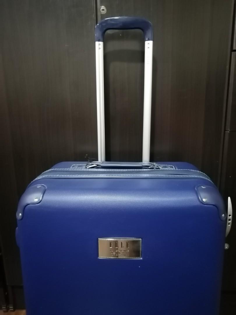 Luggage - ELLE (Category: Luggage) located in Mandaluyong City. Submitted by aeaa_moreno (Listing ID 1042660636, Image 3). Description: - ELLE luggage NEW - Buy MEDIUM, Take SMALL! 🙂 - Dark blue - 4-wheel - Hard Case - TSA lock - Anti-theft Zipper.