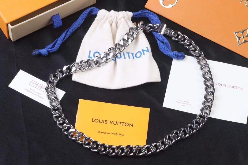 Louis Vuitton LV Chain Links Necklace Palladium Metal