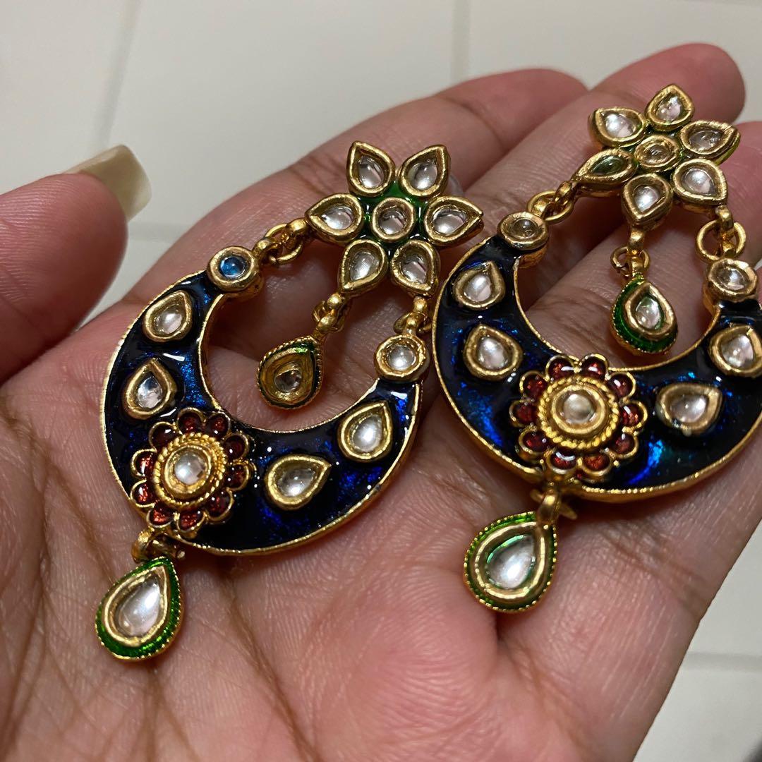 Meenakari kundan discount