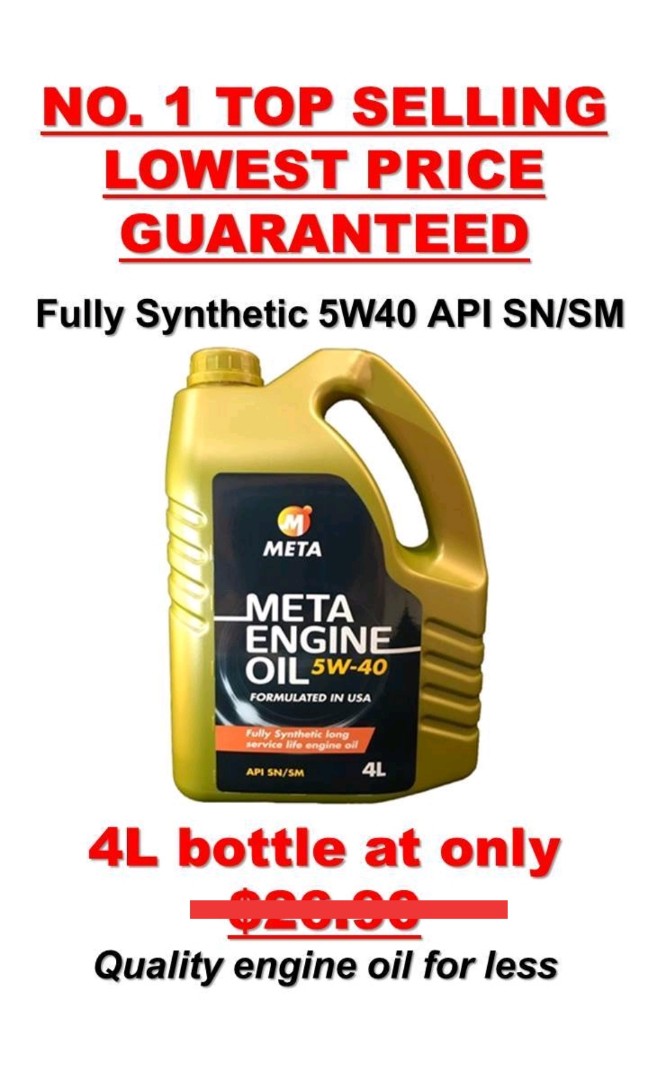 Meta Fully Synthetic Engine Oil, Car Accessories, Accessories on Carousell