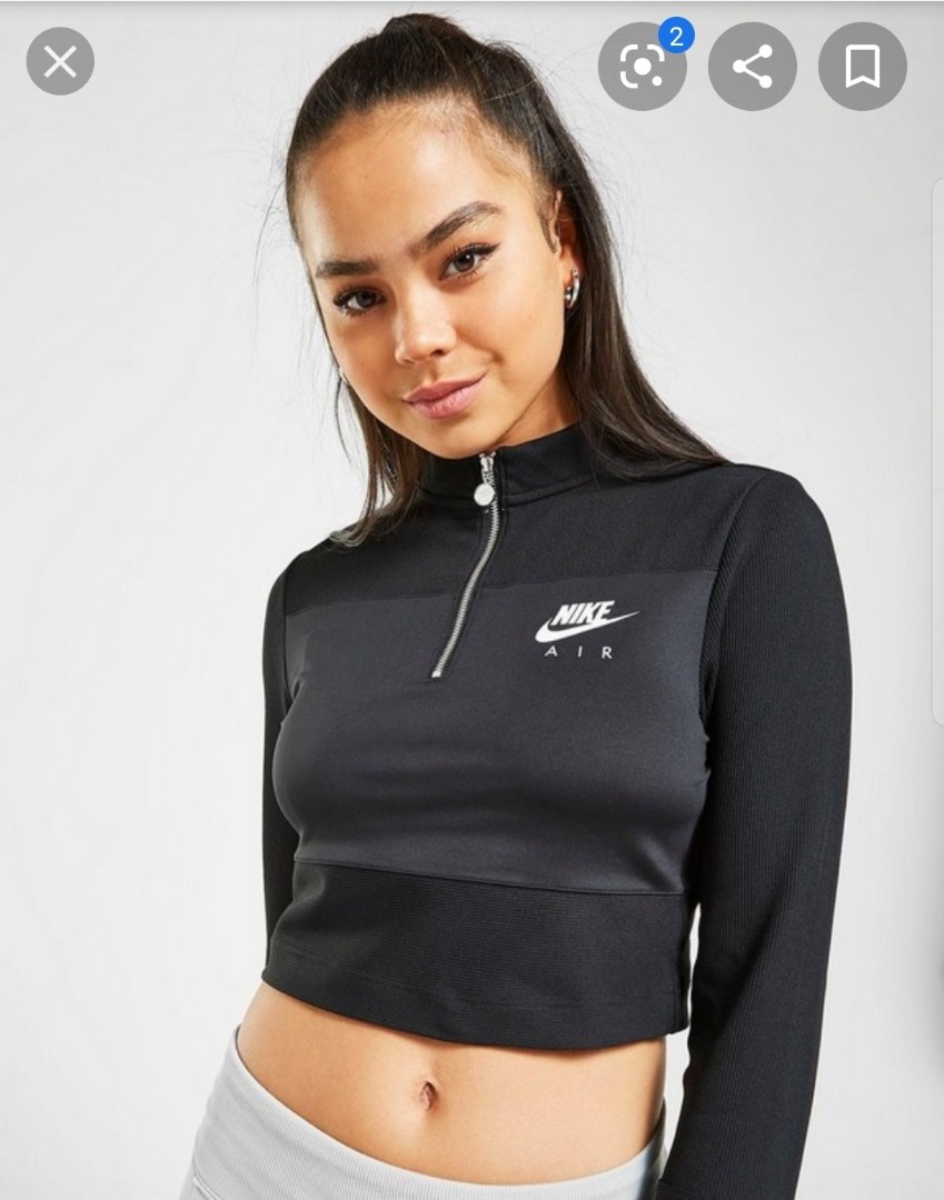 Nike Air Long Sleeve 1/4 Zip Crop Top 