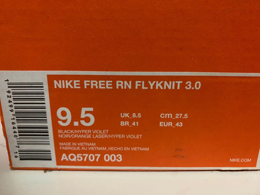 Nike free 3.0 flyknit noir deals