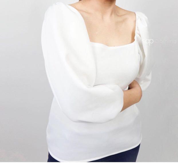 Plussize Elegant White Top (Category: Traditional & Ethnic wear) located in Taguig. Submitted by regjs (Listing ID 1042595907, Image 1). Description: Used twice only.