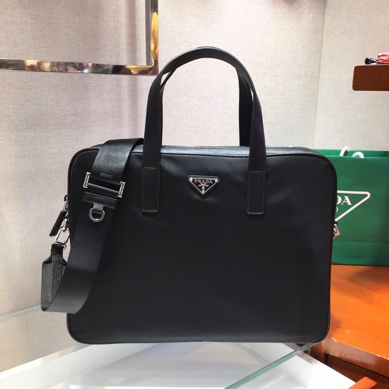 PRADA Nylon and Saffiano Leather Work Bag, Men's Fashion, Bags, Briefcases  on Carousell