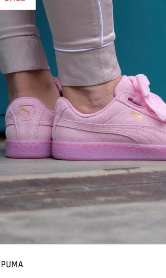 Puma suede heart reset best sale pink