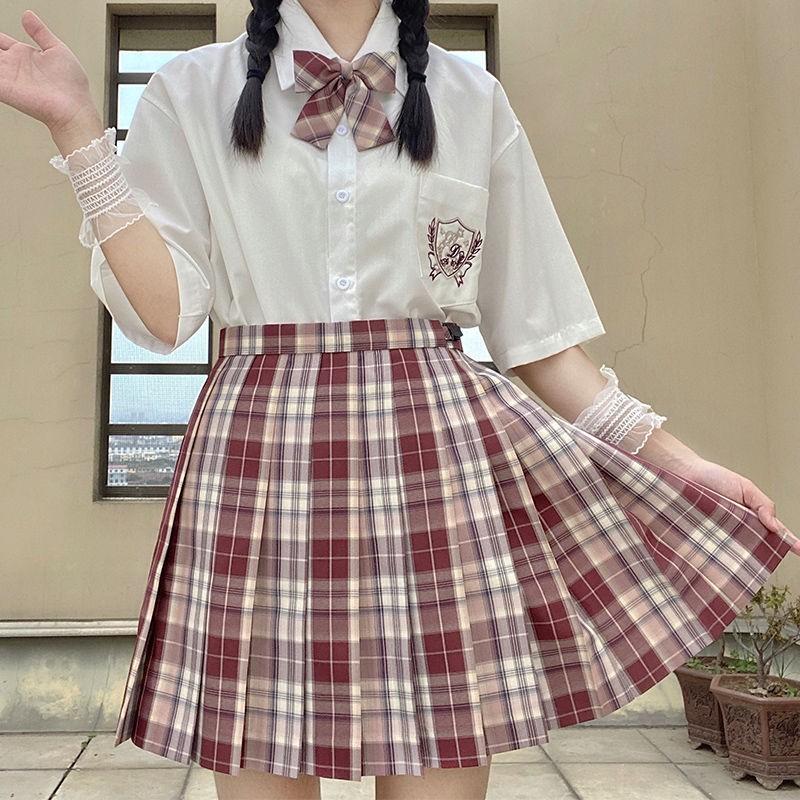Red Jk uniform seifuku skirt,japanese school uniform, Women's Fashion ...