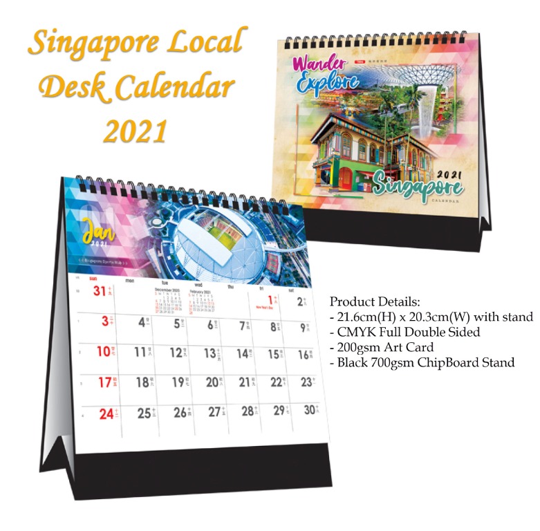 Sg Buy Singapore Calendar 2021 Many Beautiful Designs Local Desktop Calendar Books Stationery Stationery On Carousell