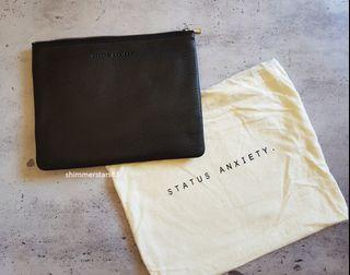 Status Anxiety Black Leather Clutch, brand new with tag, RRP$109.95