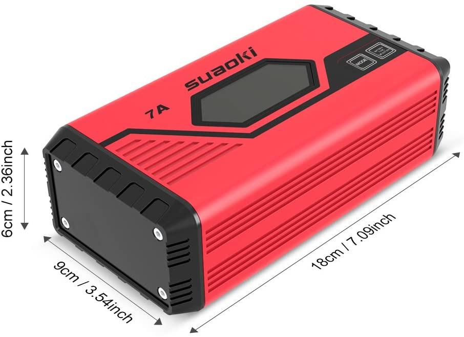 SUAOKI ICS7+ 12V Battery Charger/Maintainer (7A Fast / 3.5A Slow) Fully
