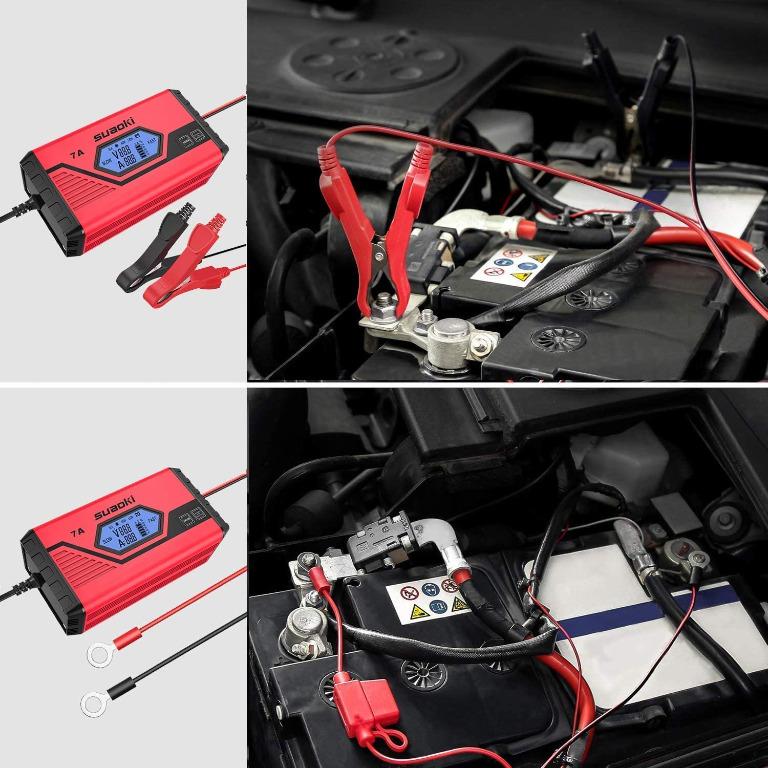 SUAOKI ICS7+ 12V Battery Charger/Maintainer (7A Fast / 3.5A Slow) Fully