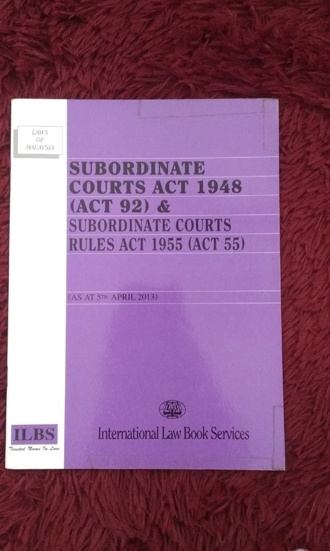 Subordinate Courts Act 1948 Act 92 Subordinate Courst Rules Act 1955 Act 55 Textbooks On Carousell