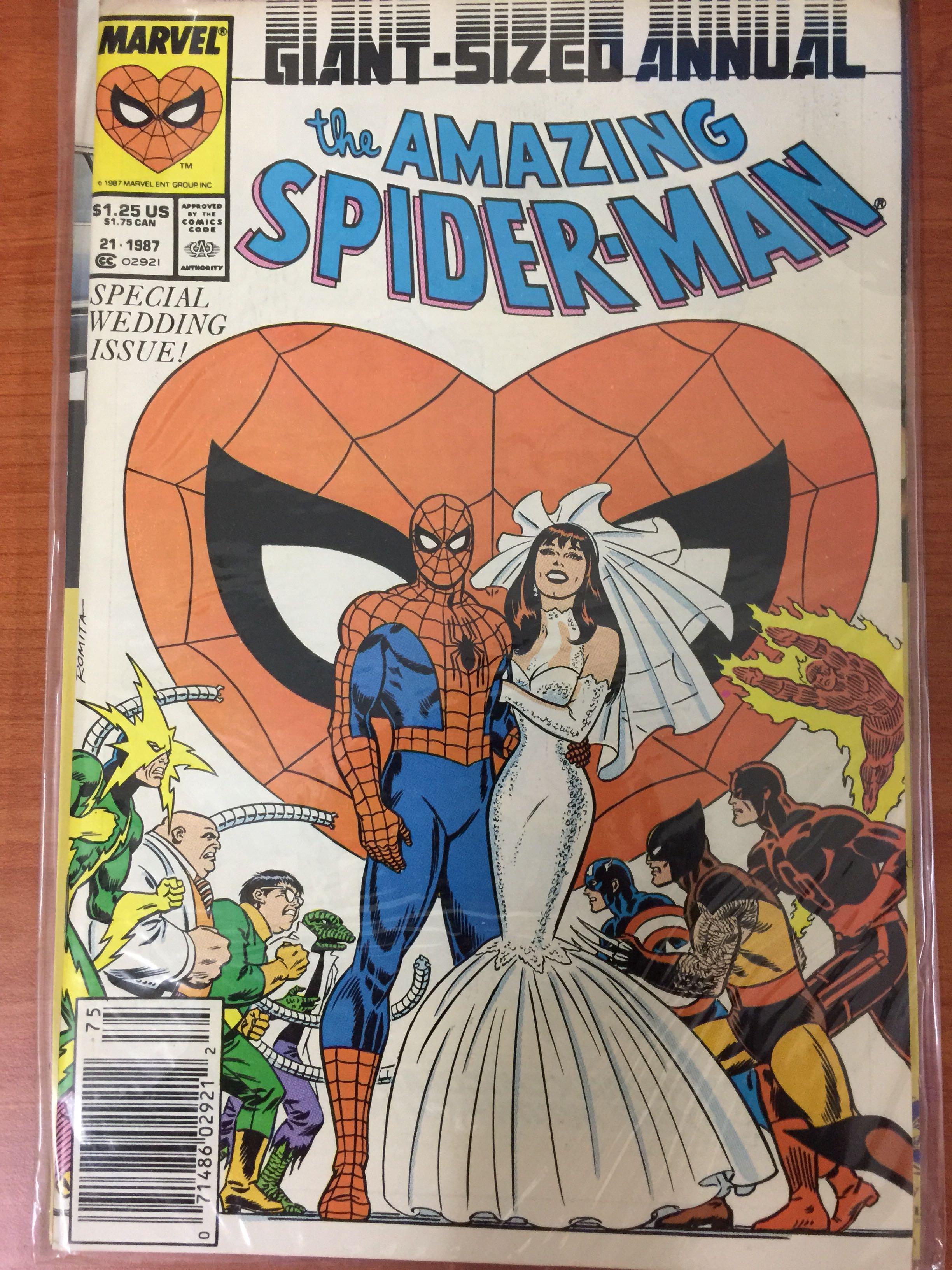 The Amazing Spider-Man Annual #21 Mary Jane Wedding Issue Marvel Comic  1987, Hobbies & Toys, Books & Magazines, Comics & Manga on Carousell