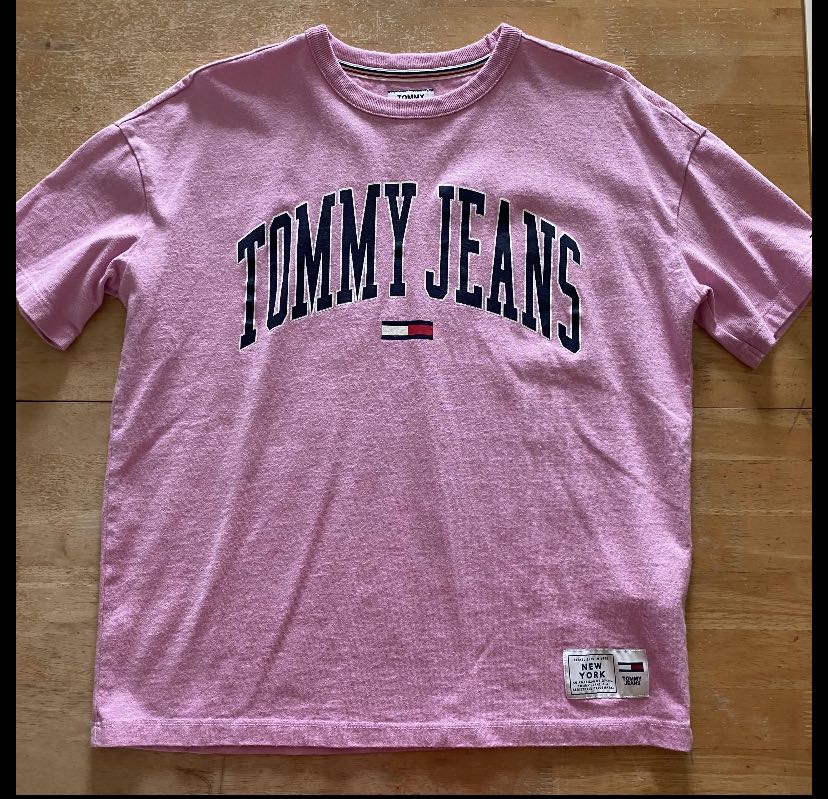 tommy jeans pink shirt