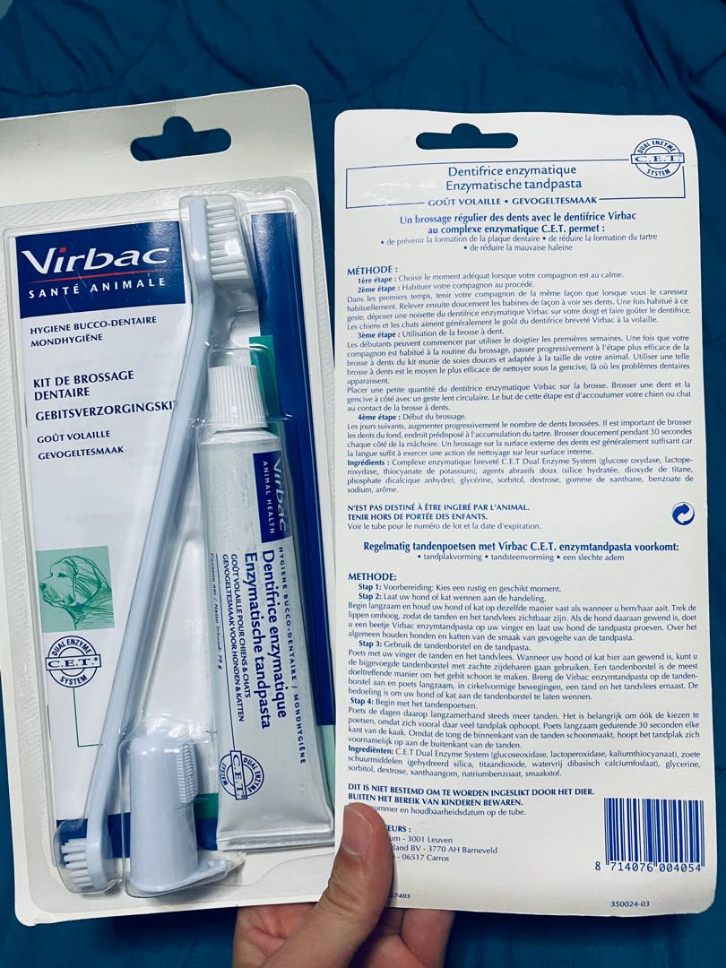 Virbac Oral Hygiene Kit 70g (Toothpaste & Toothbrush), Pet Supplies