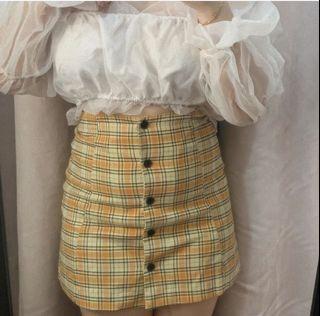 Yellow Plaid Skirt