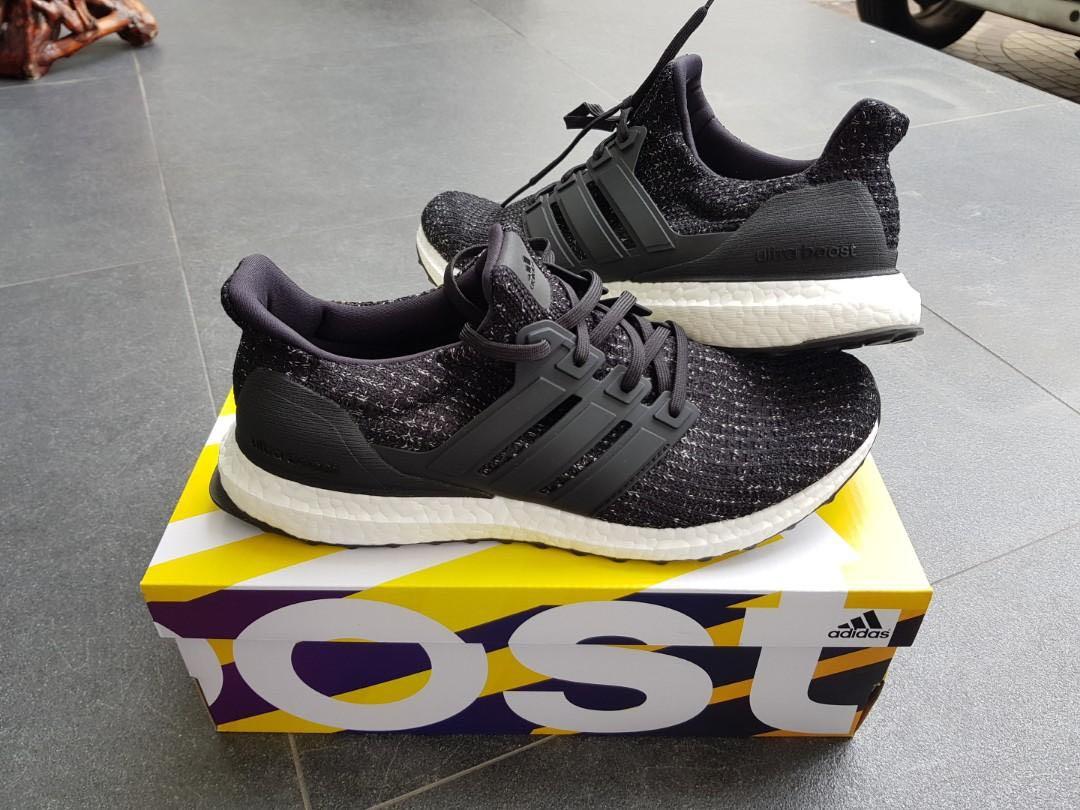 ultra boost black and white speckle