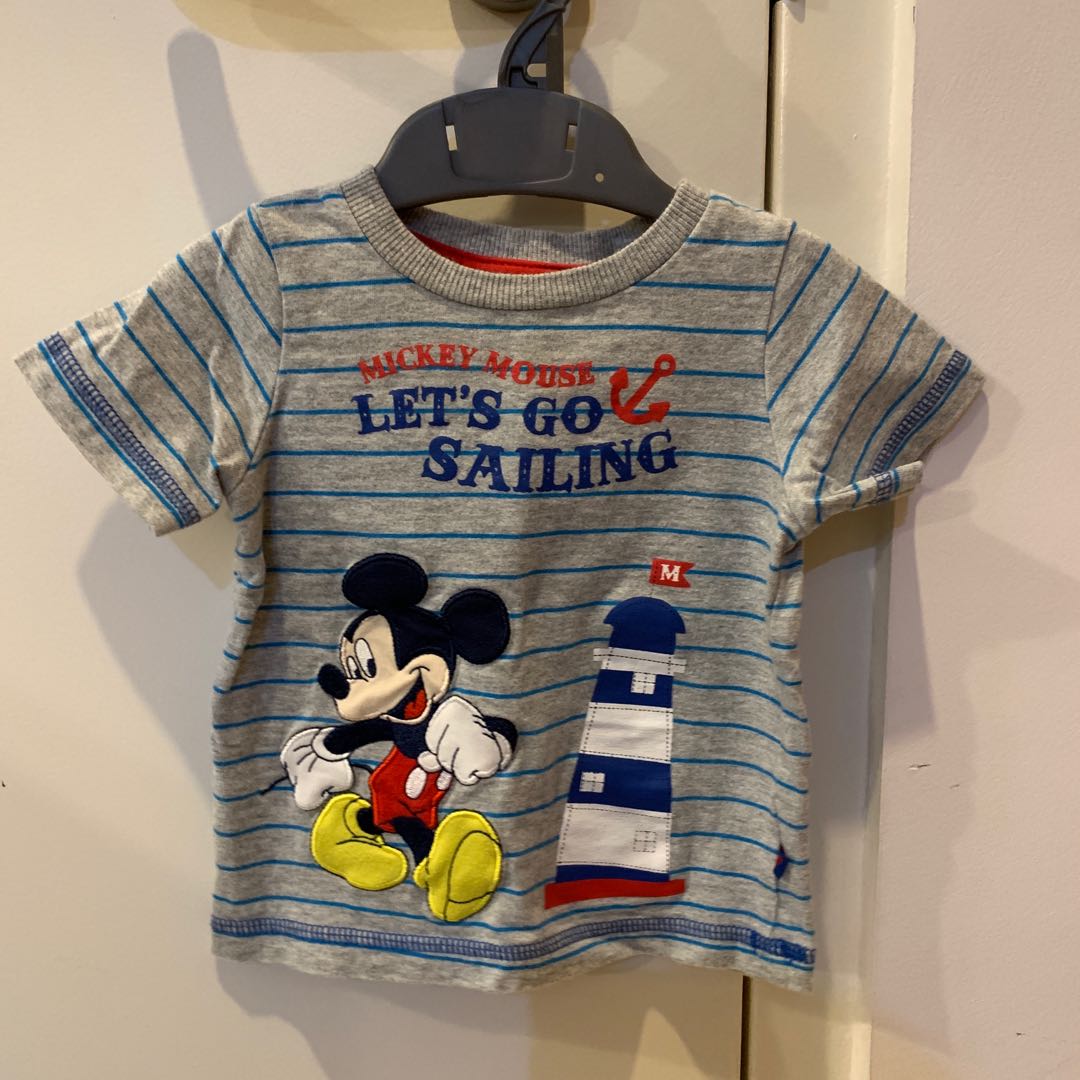 Baby Mickey Mouse T Shirt Size 9 12 Months Babies Kids Babies Kids Fashion On Carousell
