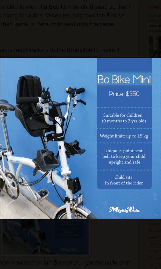 Kids Bicycle Seats for Brompton Folding Bikes Bo Bikes Mini Children Seats Sports Equipment Bicycles Parts Bicycles on Carousell