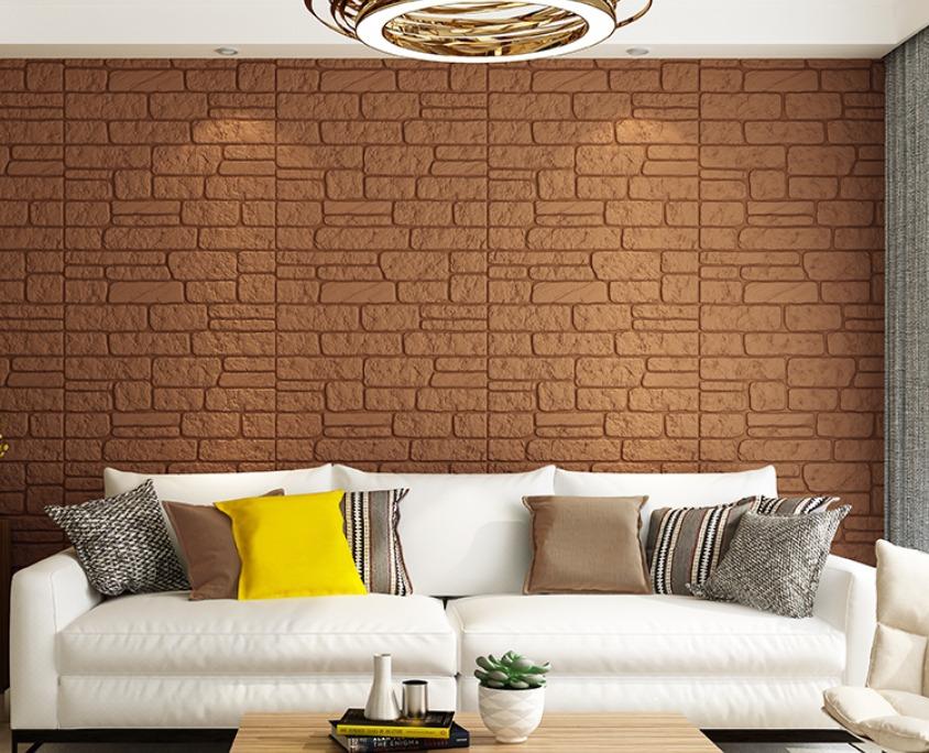 Brown 3D Foam Brick Wallpaper Wall Sticker Home Decor Decal Vinyl Mural,  Furniture & Home Living, Home Decor, Wall Decor on Carousell