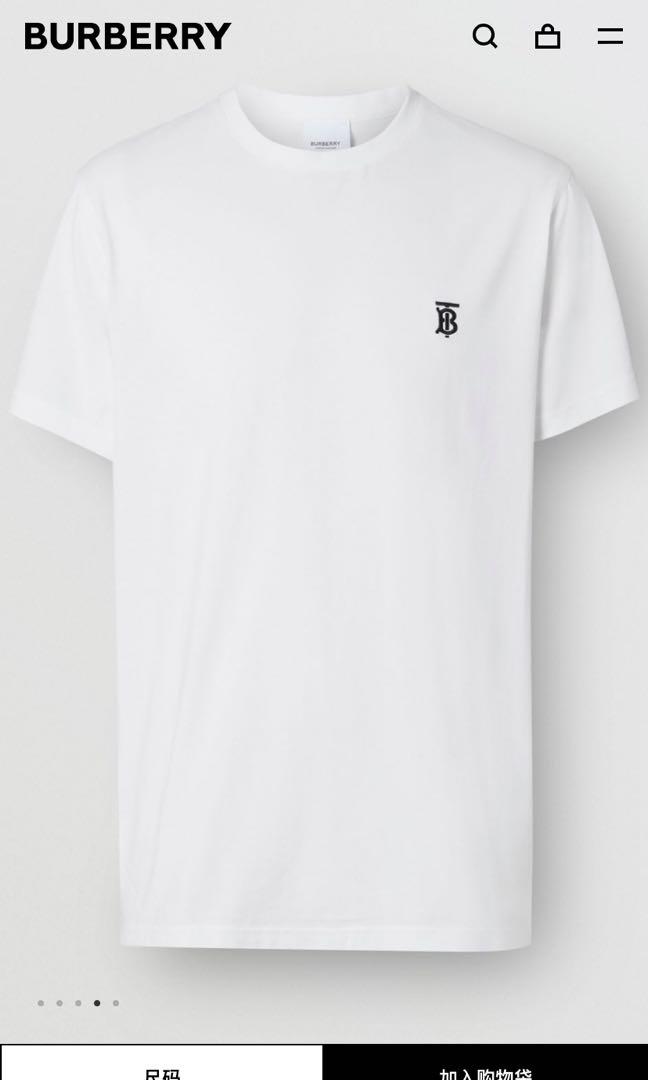 Burberry Tb小Logo T shirt, 名牌精品, 精品服飾在旋轉拍賣