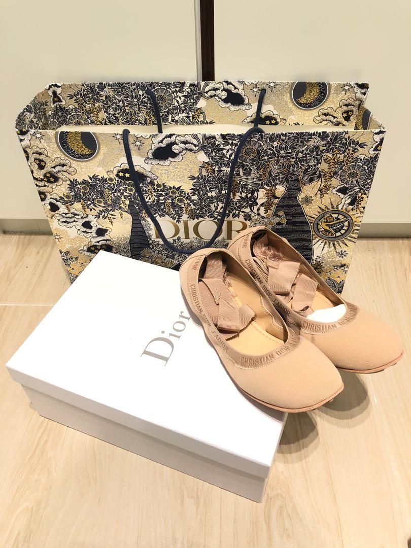 Dior academy shop lace up ballerina