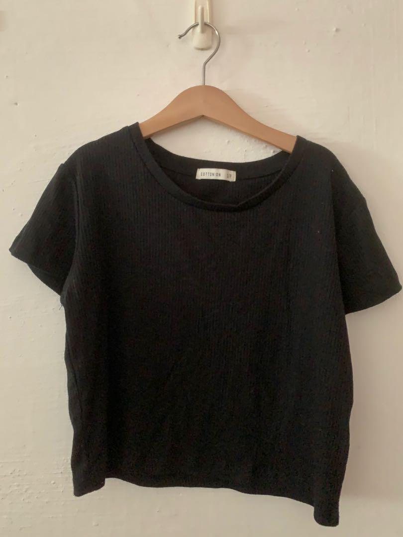 cotton on black crop top