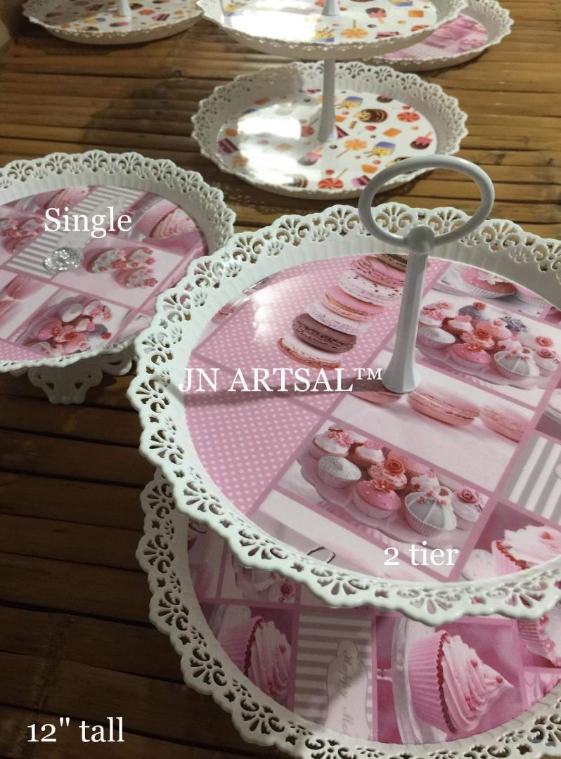 Cupcake/ slice cakes (Category: Bakeware) located in Pasay City. Submitted by jejuvan (Listing ID 1034388126, Image 2). Description: This is design for cupcake stand but can works the cake with underliner. Please see pics for measurement single 270php 2layer 400php #cupcakestand #cakestand #baking #oven #partyneeds.